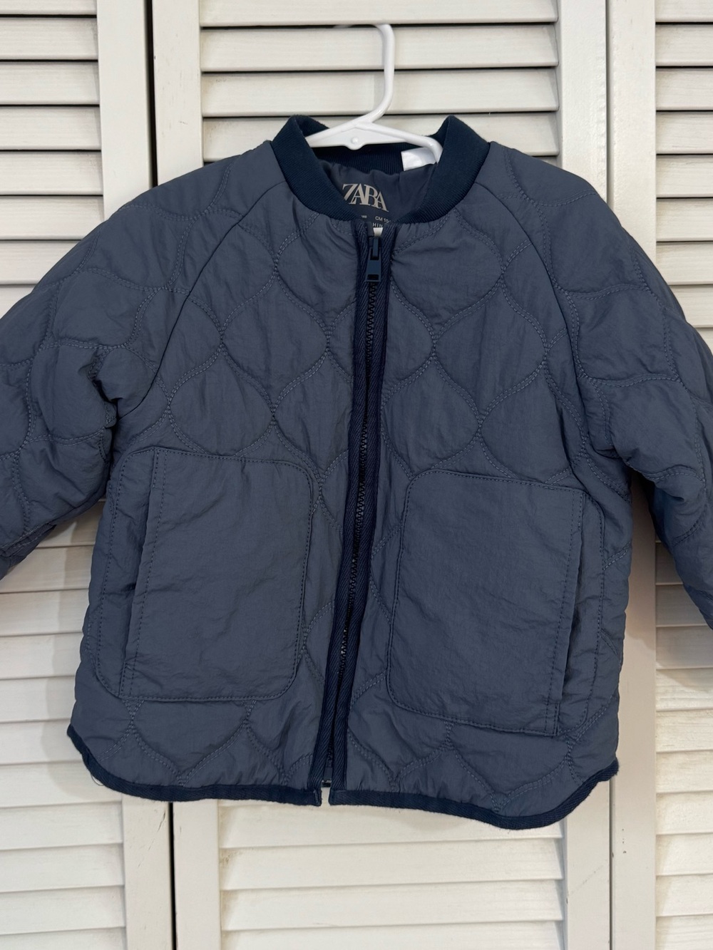 Zara Kids Navy Quilted Puffer Jacket Size 4